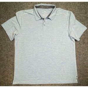 Tommy Bahama Polo Shirt Mens XL Heather Blue Ecovero Lightweight Short Sleeve